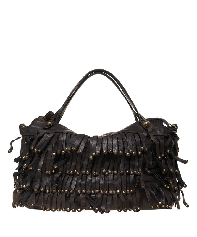 Shopping piccola Melissa con frange Campomaggi C042520ND X3142 nero