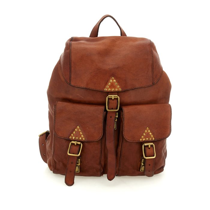 Zaino Berenice in pelle Campomaggi C044380ND X0007 cognac - Pelletteria Allegrini