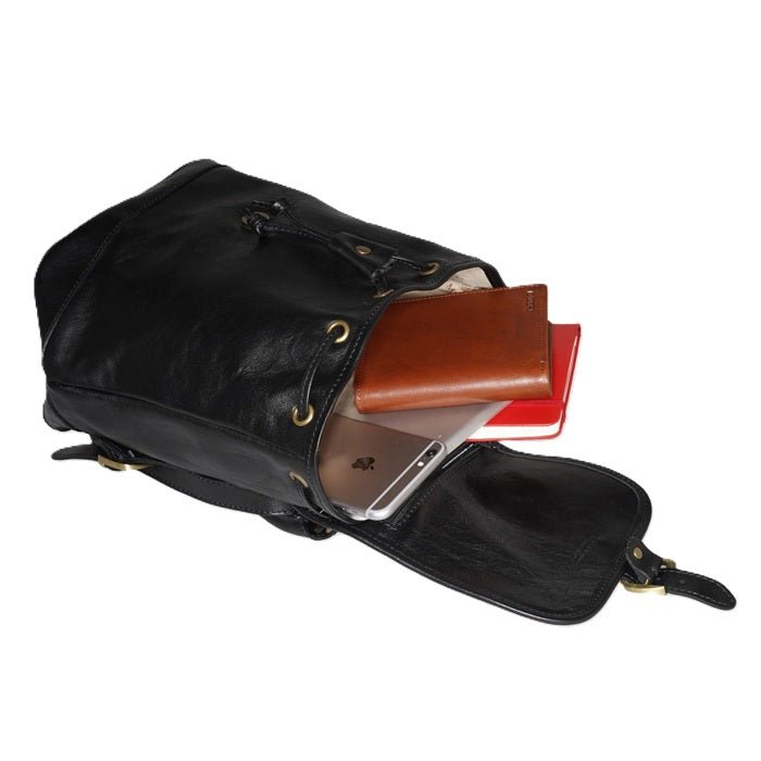 Zaino in cuoio I Medici 63/6500 Nero - Pelletteria Allegrini