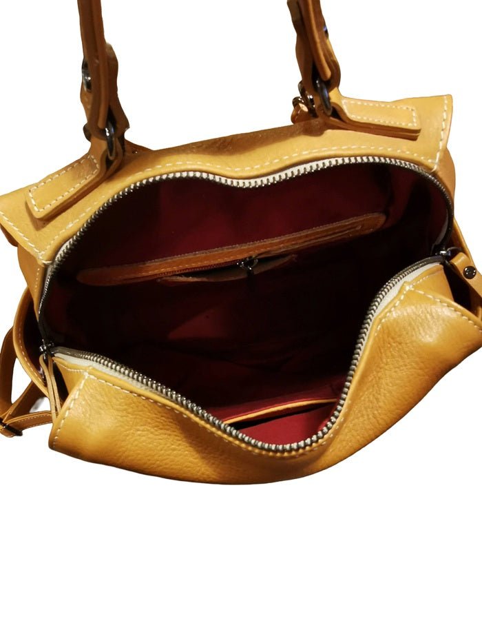 Zaino in pelle Bruno Rossi R342/P Biscotto - Pelletteria Allegrini