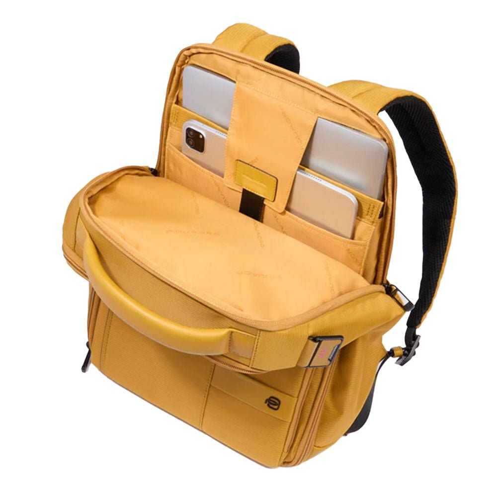 Zaino in tessuto e pelle porta pc 14" Piquadro CA6238W129 Blu - Pelletteria Allegrini