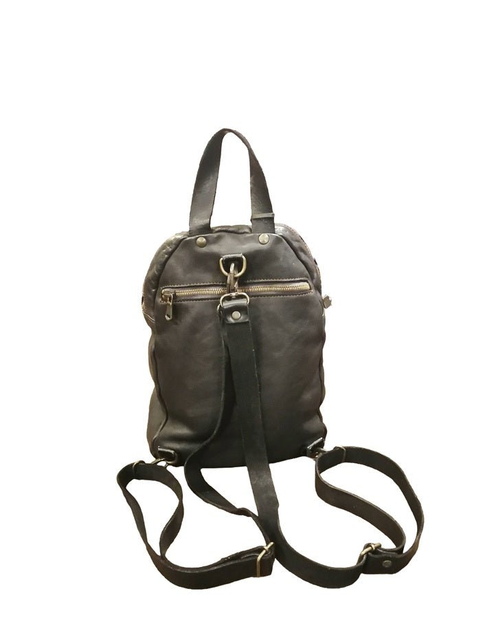Zaino piccolo in pelle Pelletteria Allegrini Filippo 1618 Nero - Pelletteria Allegrini