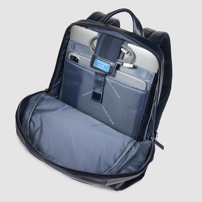Zaino piccolo in pelle Piquadro CA3214B2 Blu - Pelletteria Allegrini