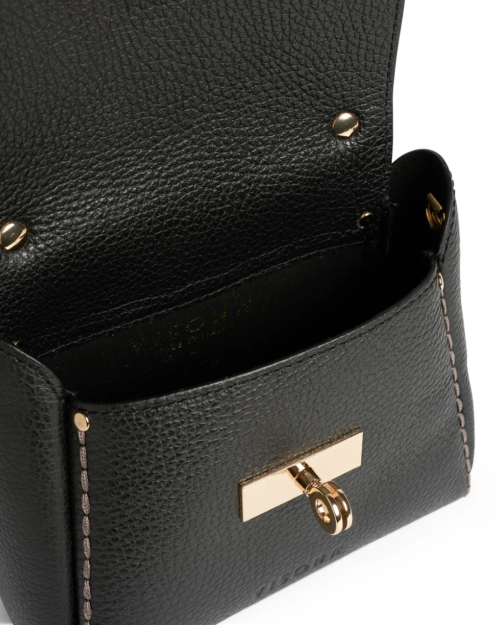 Borsa piccola in pelle Visonà 20640 nero