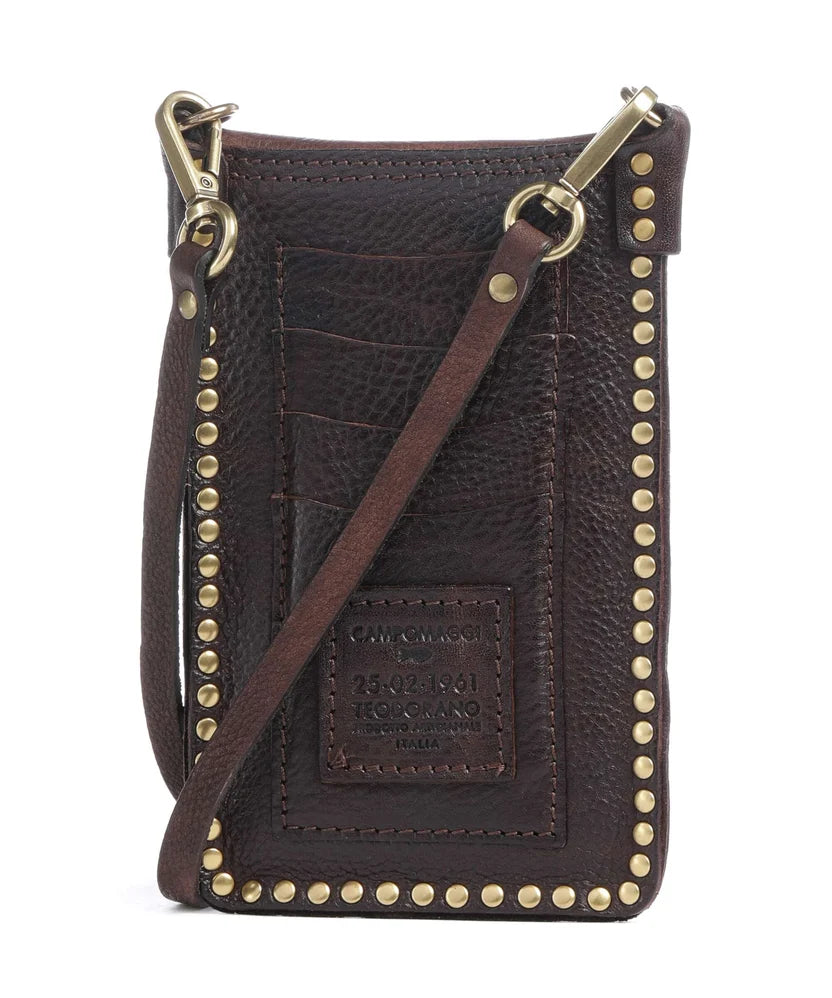 Campomaggi Lea leather phone holder C017401ND X3223 dark brown