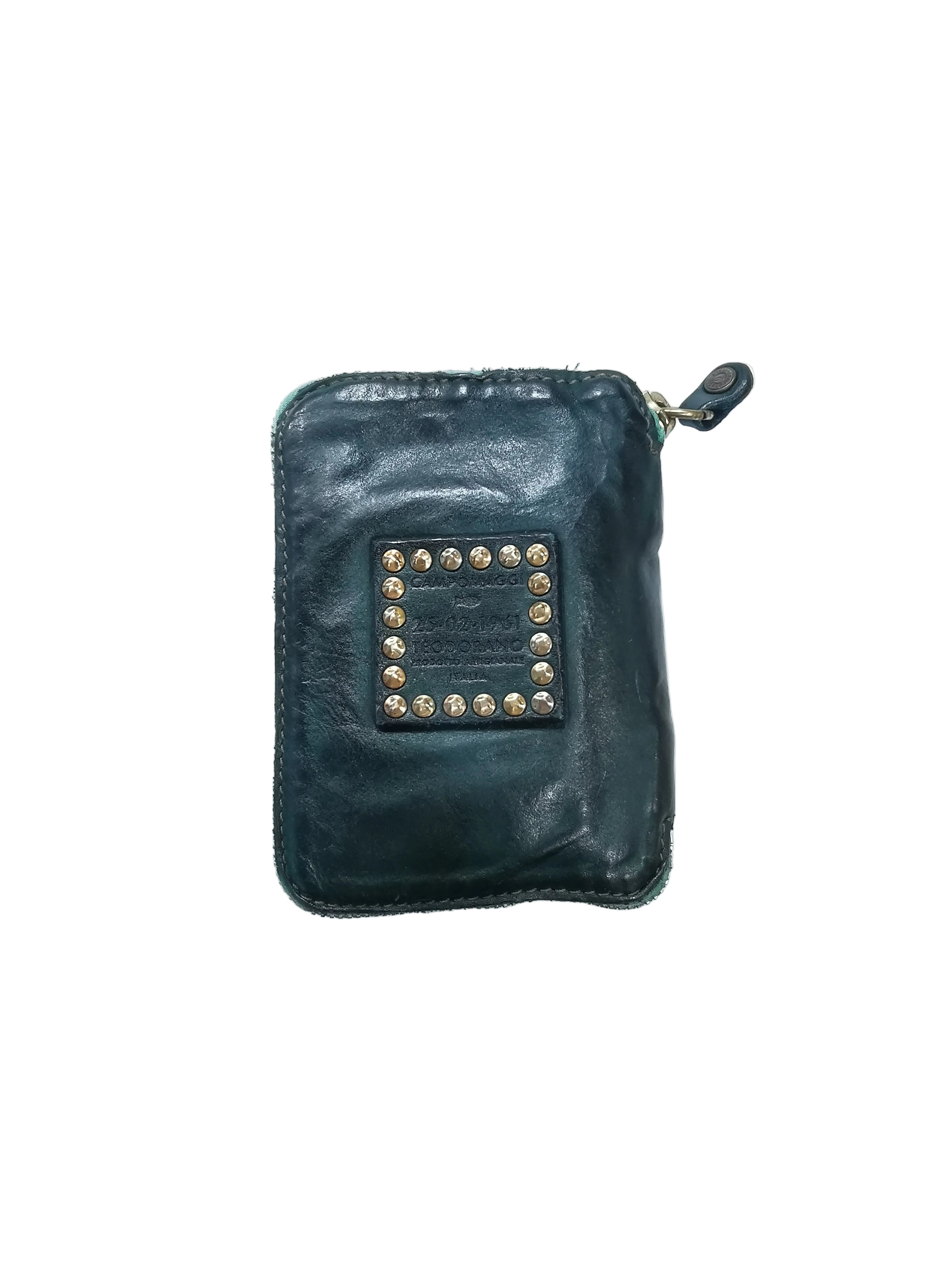 Portafoglio in pelle con borchie e strass Campomaggi C002060ND-X0045 Bottiglia