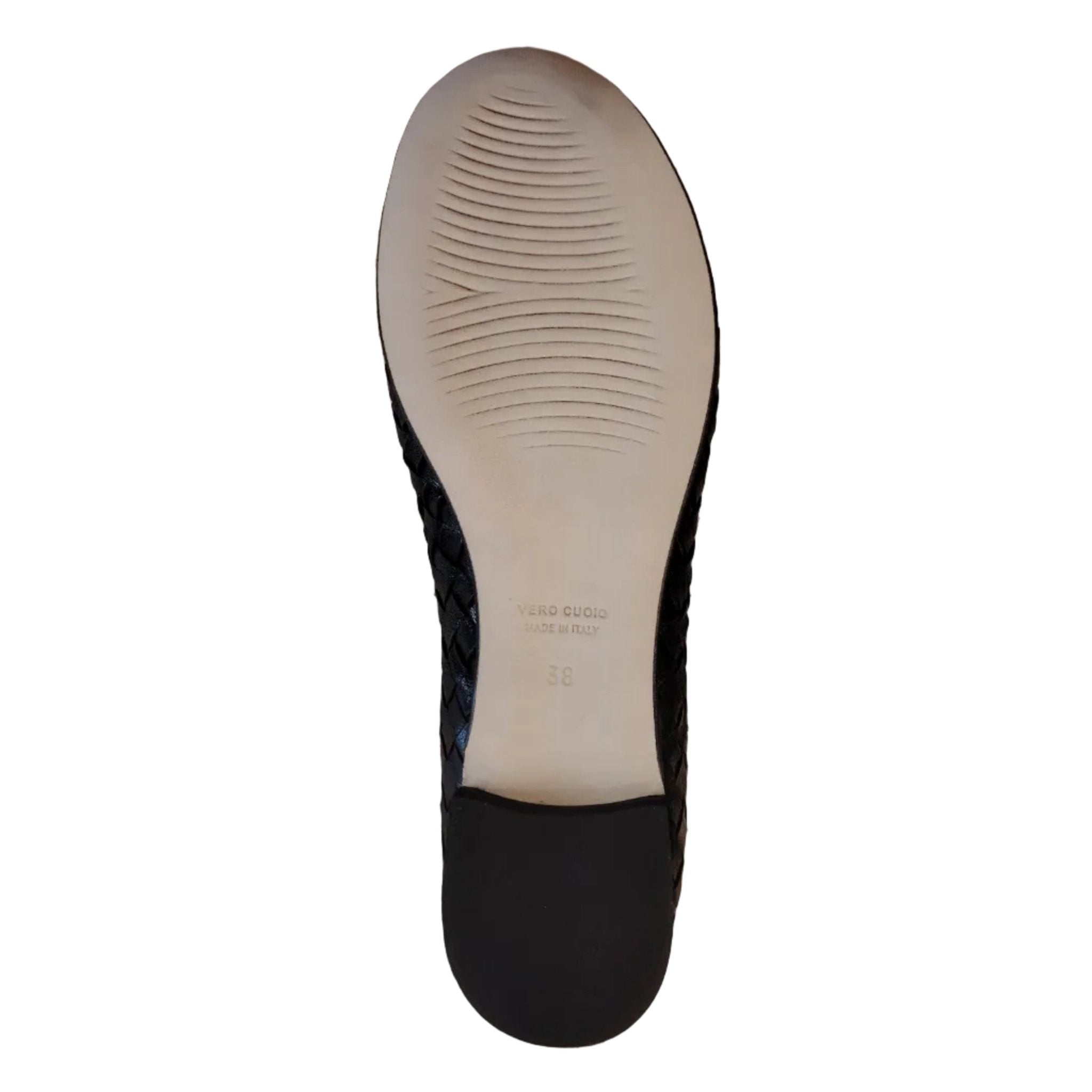 Ballerina in pelle intrecciata Pelletteria Allegrini Filippo B940 Nero - Pelletteria Allegrini