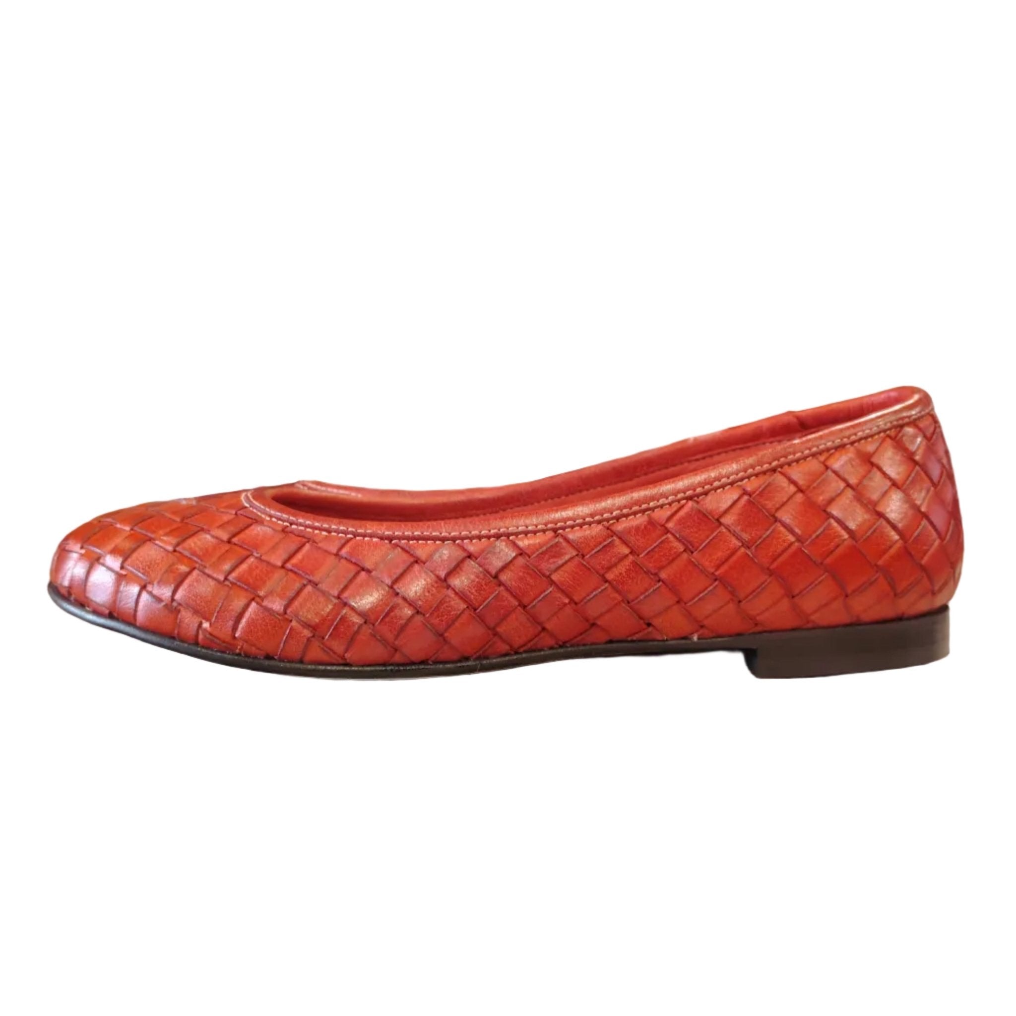 Ballerina in pelle intrecciata Pelletteria Allegrini Filippo B940 Porpora - Pelletteria Allegrini