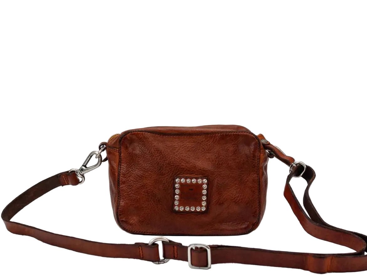 Bauletto cavallino Diaspro in pelle Campomaggi C038510ND X2585 Cognac - Pelletteria Allegrini