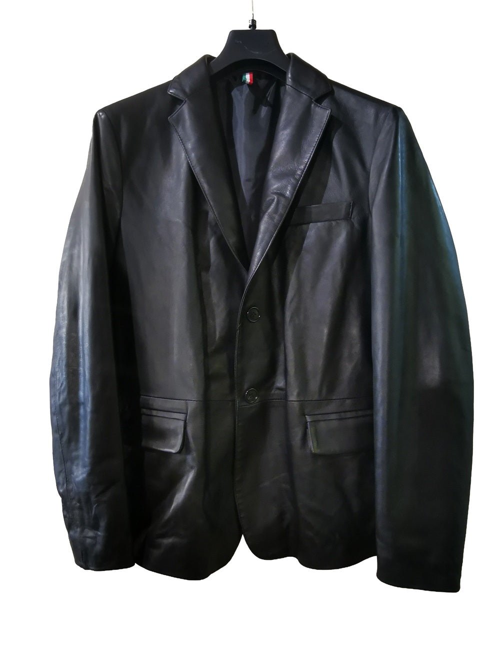 Blazer da uomo in pelle Pelletteria Allegrini Filippo OLIVER Nero - Pelletteria Allegrini