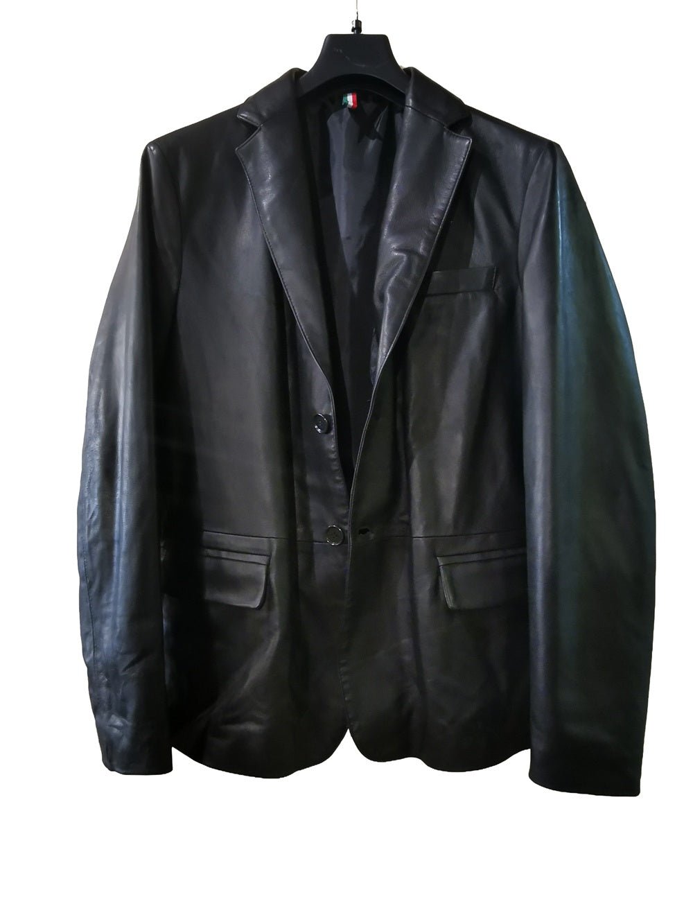 Blazer da uomo in pelle Pelletteria Allegrini Filippo OLIVER Nero - Pelletteria Allegrini