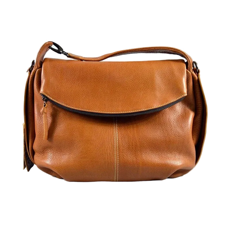 Borsa a mano in pelle con tracolla Bruno Rossi R76/G vacchetta - Pelletteria Allegrini