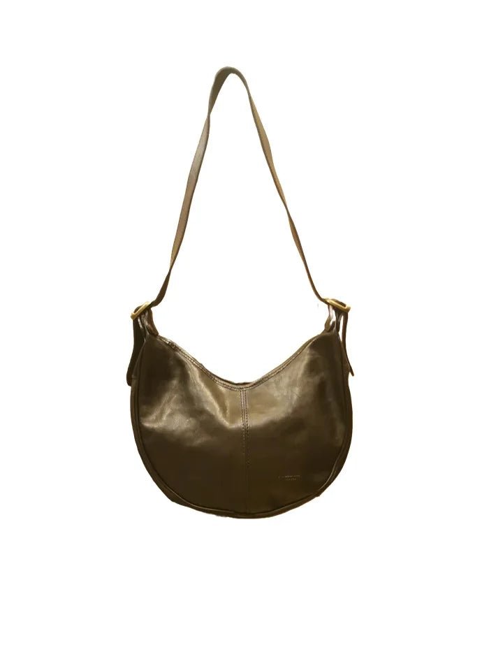 Borsa a mezza luna in pelle I Medici 63/2350 Nero - Pelletteria Allegrini