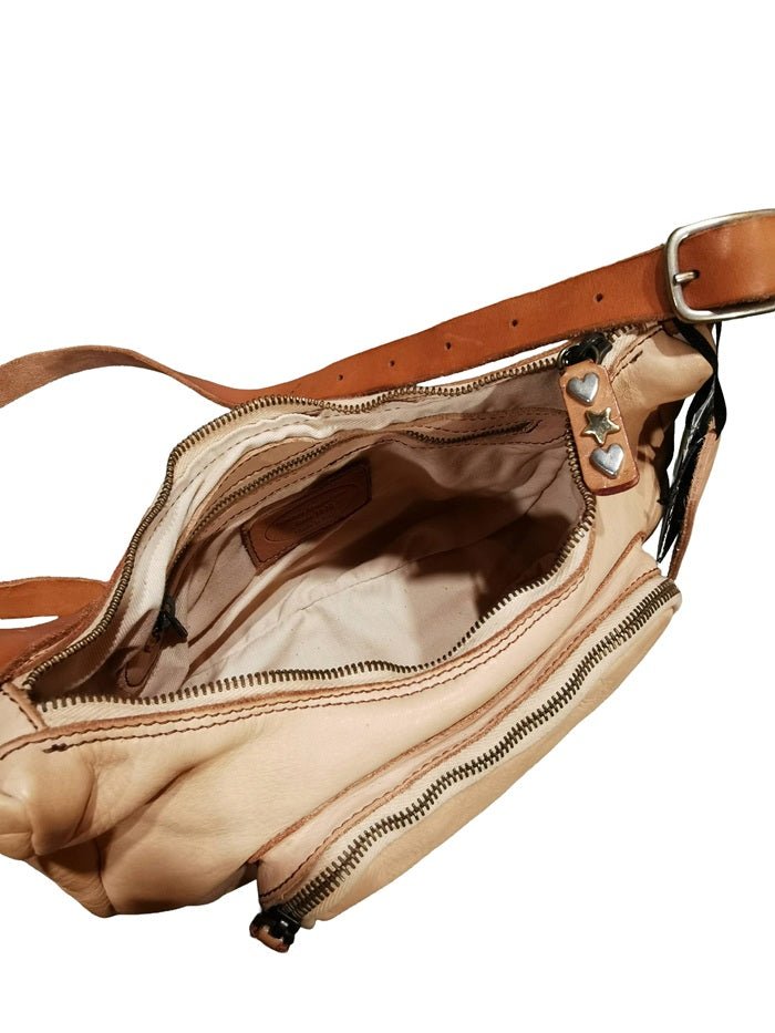 Borsa a spalla con tracolla in pelle Pelletteria Allegrini Filippo 1644 Beige - Pelletteria Allegrini