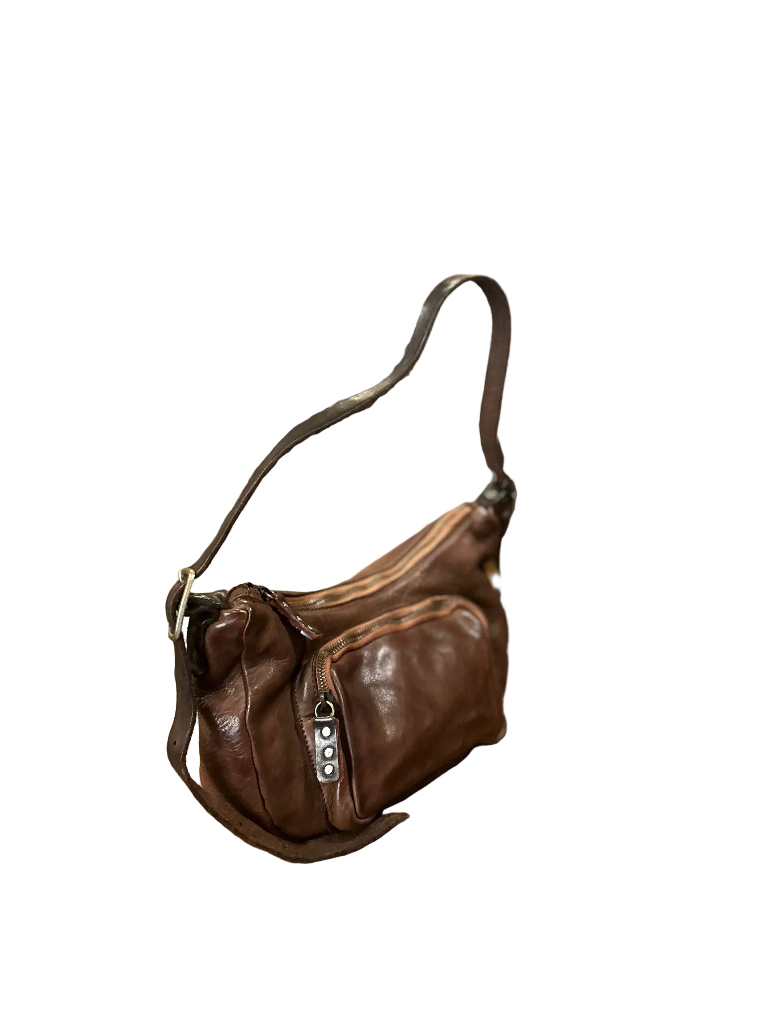 Borsa a spalla con tracolla in pelle Pelletteria Allegrini Filippo 1644 Bruciato - Pelletteria Allegrini