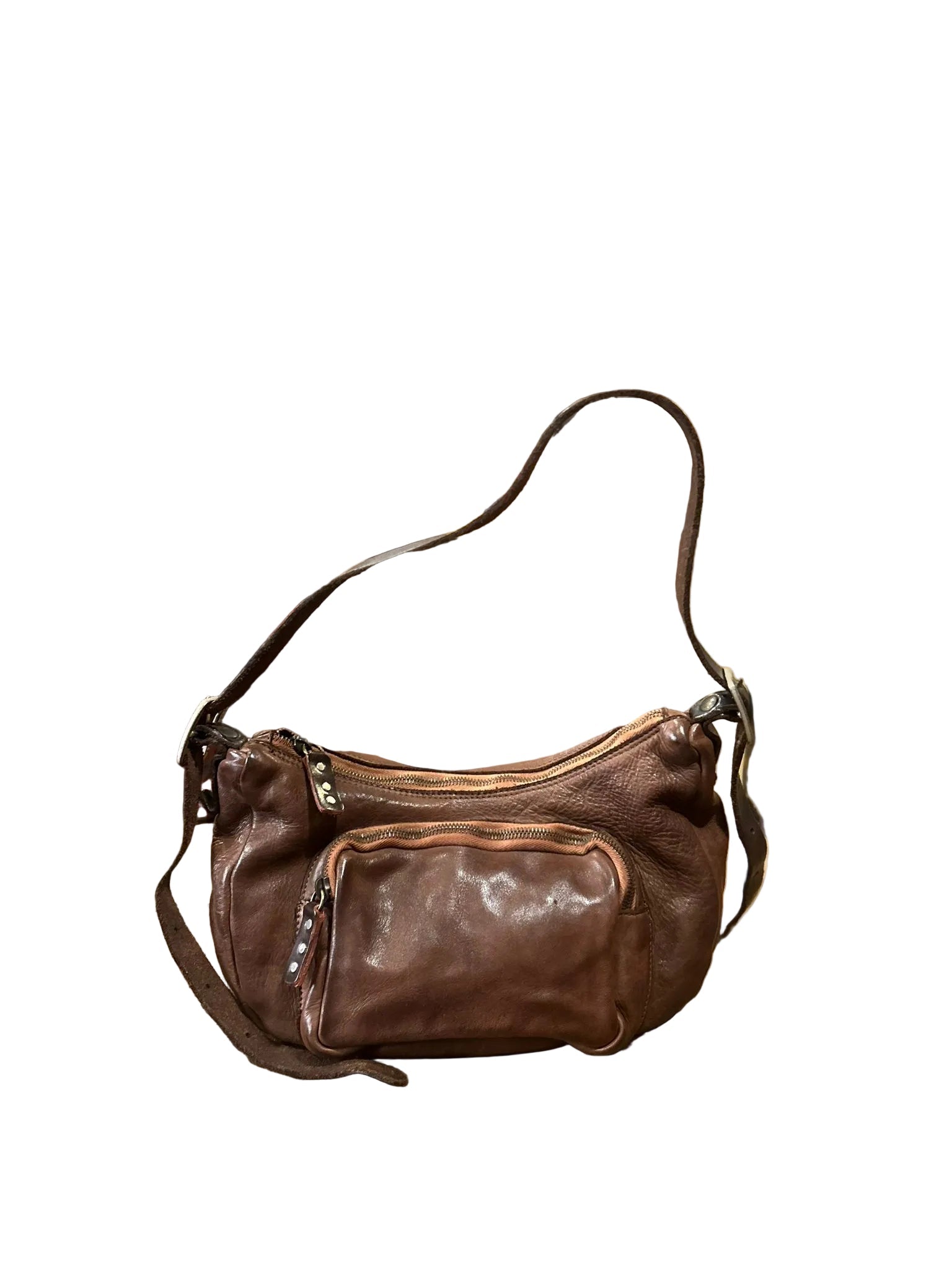 Borsa a spalla con tracolla in pelle Pelletteria Allegrini Filippo 1644 Bruciato - Pelletteria Allegrini