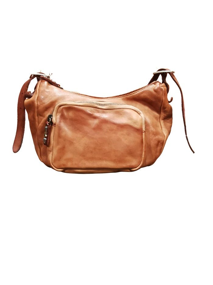 Borsa a spalla con tracolla in pelle Pelletteria Allegrini Filippo 1644 Cognac - Pelletteria Allegrini