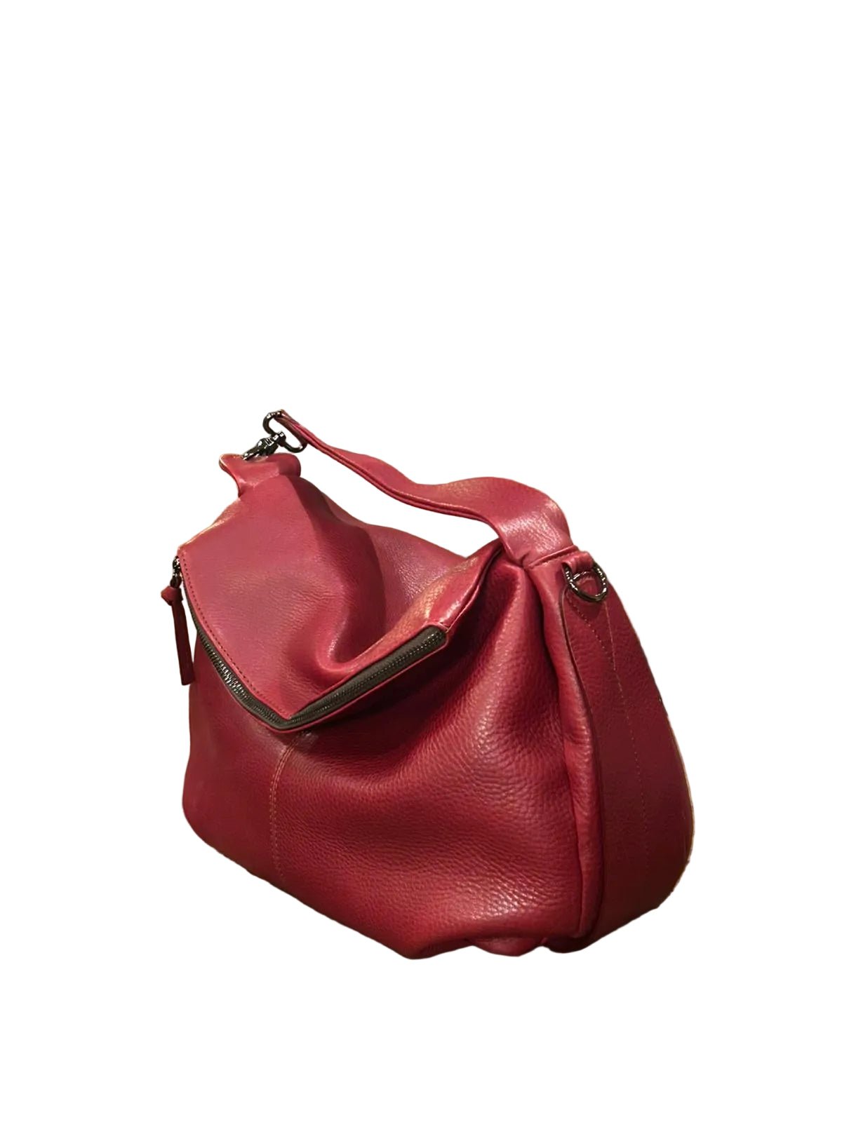 Borsa a spalla in pelle tamponata Bruno Rossi R76/G bordeaux - Pelletteria Allegrini