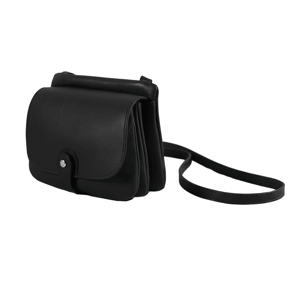 Borsa a tracolla in pelle Bruno Rossi R71/P nero - Pelletteria Allegrini