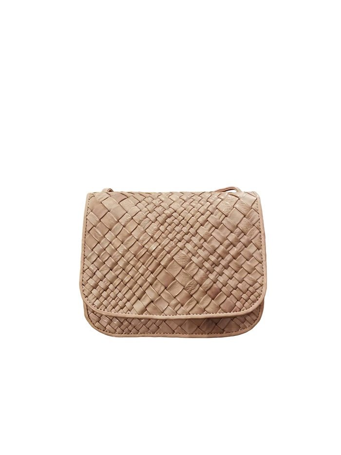 Borsa a tracolla in pelle intrecciata Visonà ESMERALDA 20315 Mauve - Pelletteria Allegrini