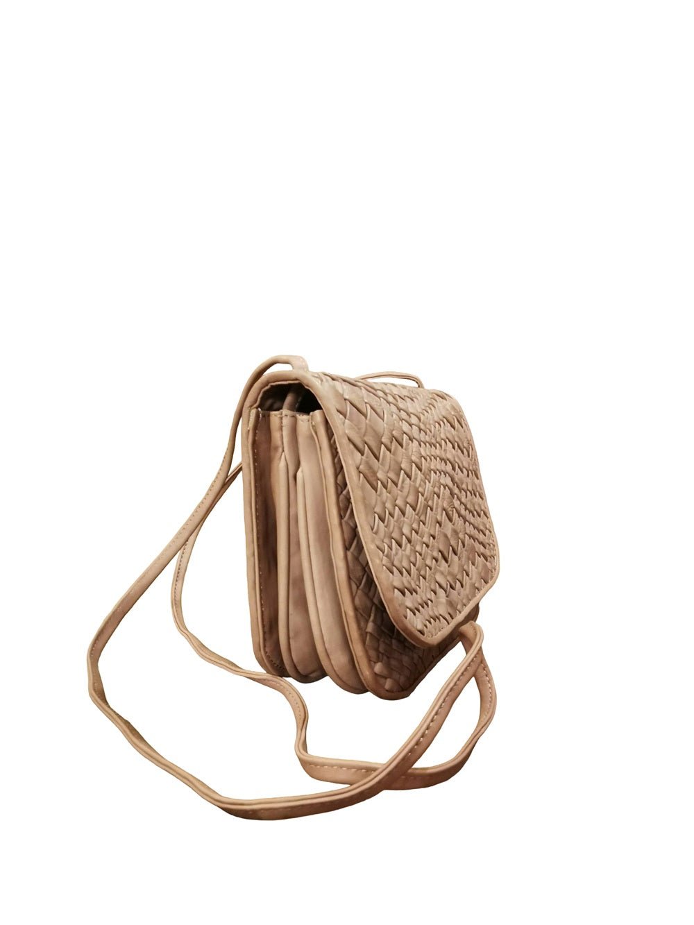 Borsa a tracolla in pelle intrecciata Visonà ESMERALDA 20315 Mauve - Pelletteria Allegrini