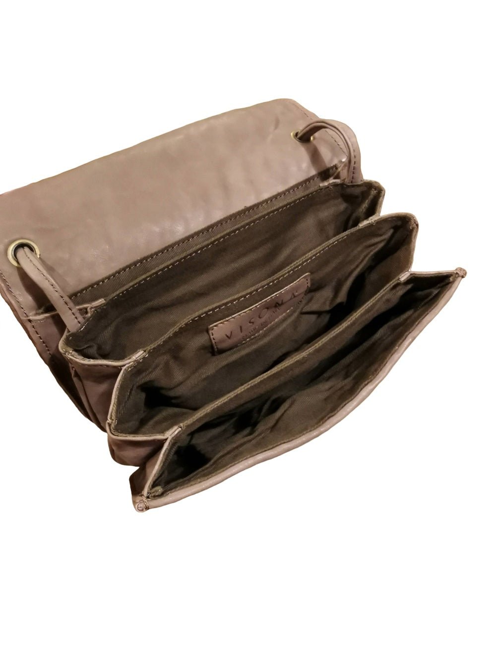 Borsa a tracolla in pelle intrecciata Visonà ESMERALDA 20315 Testa di moro - Pelletteria Allegrini