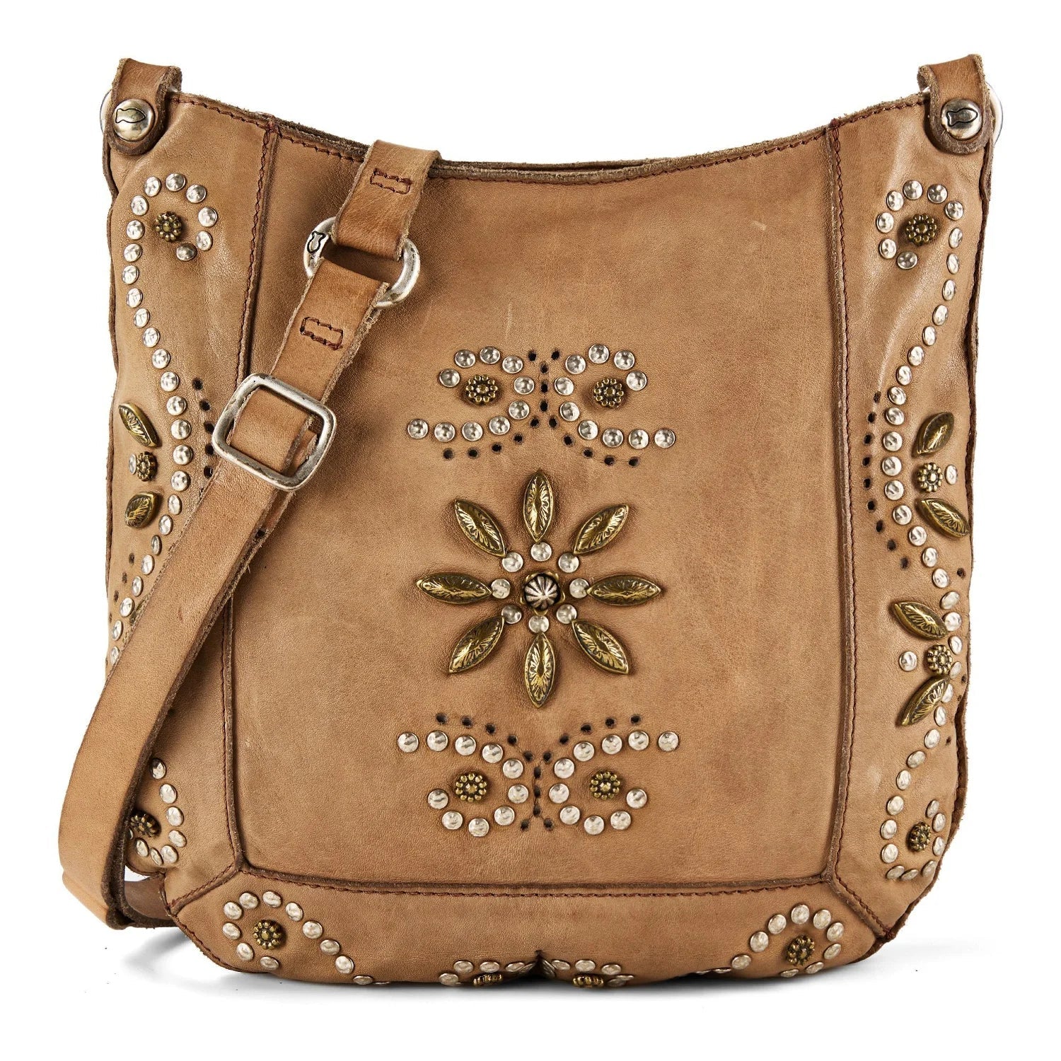 Borsa a tracolla in pelle Nora Campomaggi C035340ND X3014 Ghiaccio - Pelletteria Allegrini