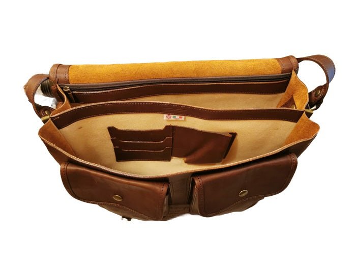 Borsa College in pelle I Medici 63/5500 testa di moro - Pelletteria Allegrini