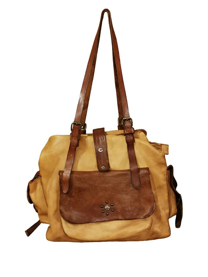 Borsa con doppi manici in pelle Pelletteria Allegrini Filippo 1573 Cognac - Pelletteria Allegrini