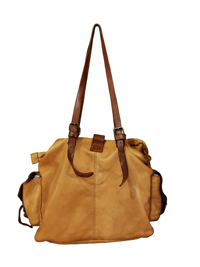 Borsa con doppi manici in pelle Pelletteria Allegrini Filippo 1573 Cognac - Pelletteria Allegrini