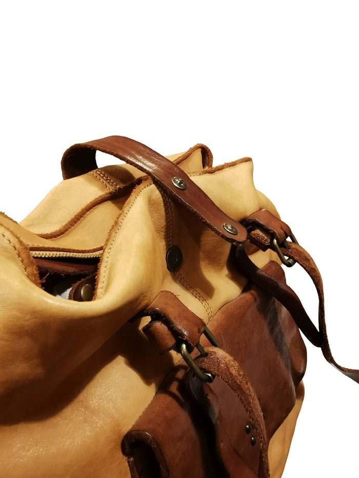 Borsa con doppi manici in pelle Pelletteria Allegrini Filippo 1573 Cognac - Pelletteria Allegrini