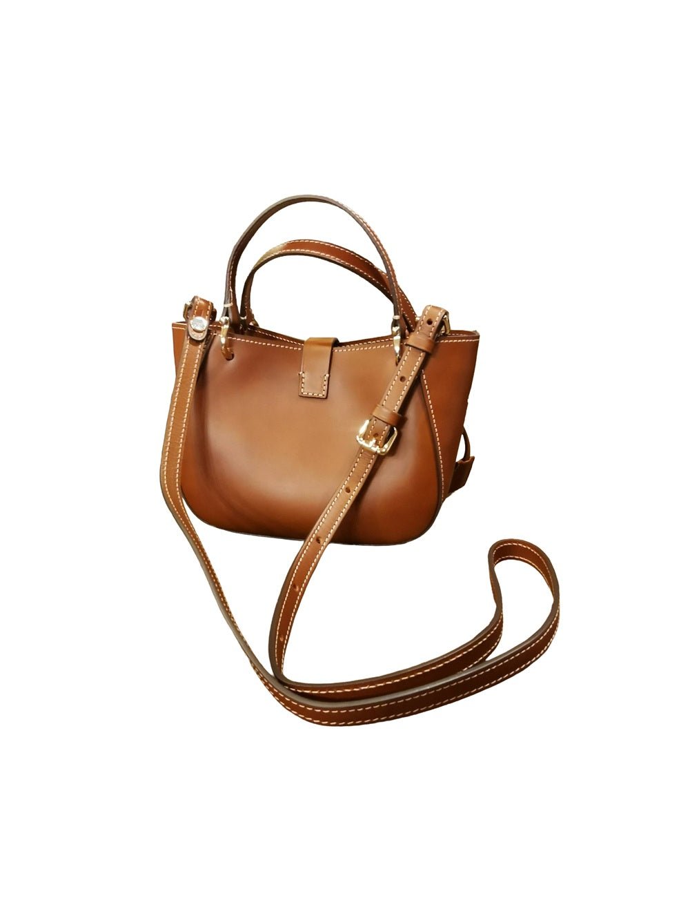 Borsa con doppie maniglie in pelle Boldrini 07376 Golden - Pelletteria Allegrini