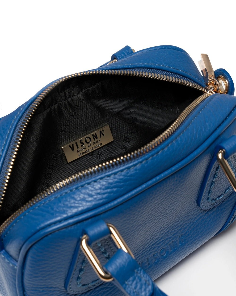 Borsa con maniglie e tracolla in pelle Visonà BOSTON 25120 Energia - Pelletteria Allegrini