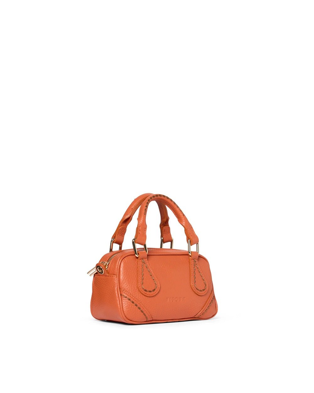 Borsa con maniglie e tracolla in pelle Visonà BOSTON 25120 Papaya - Pelletteria Allegrini