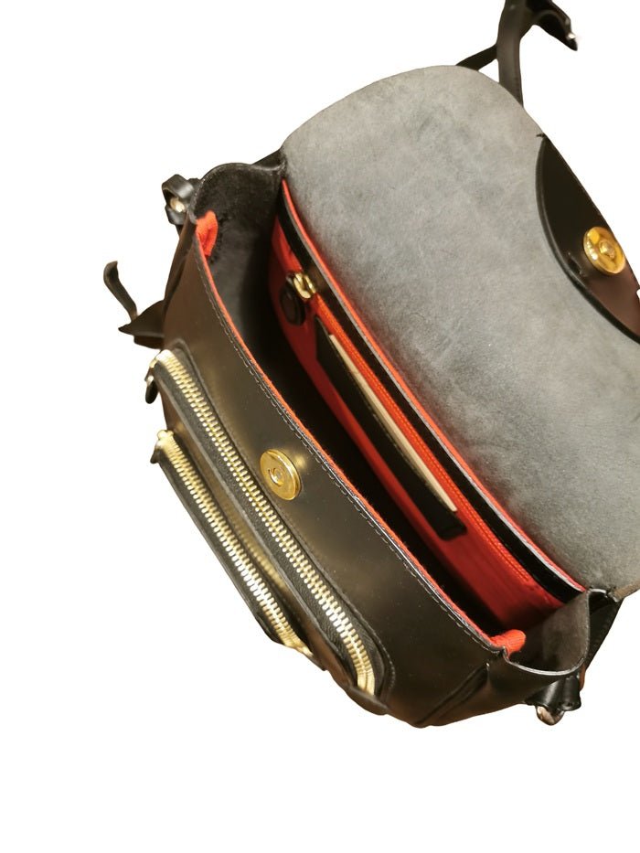 Borsa con tracolla in pelle Boldrini 07313 Nero - Pelletteria Allegrini