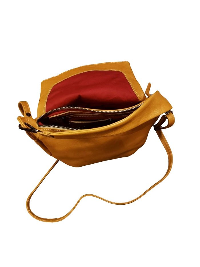Borsa con tracolla in pelle Bruno Rossi R76/P Biscotto - Pelletteria Allegrini
