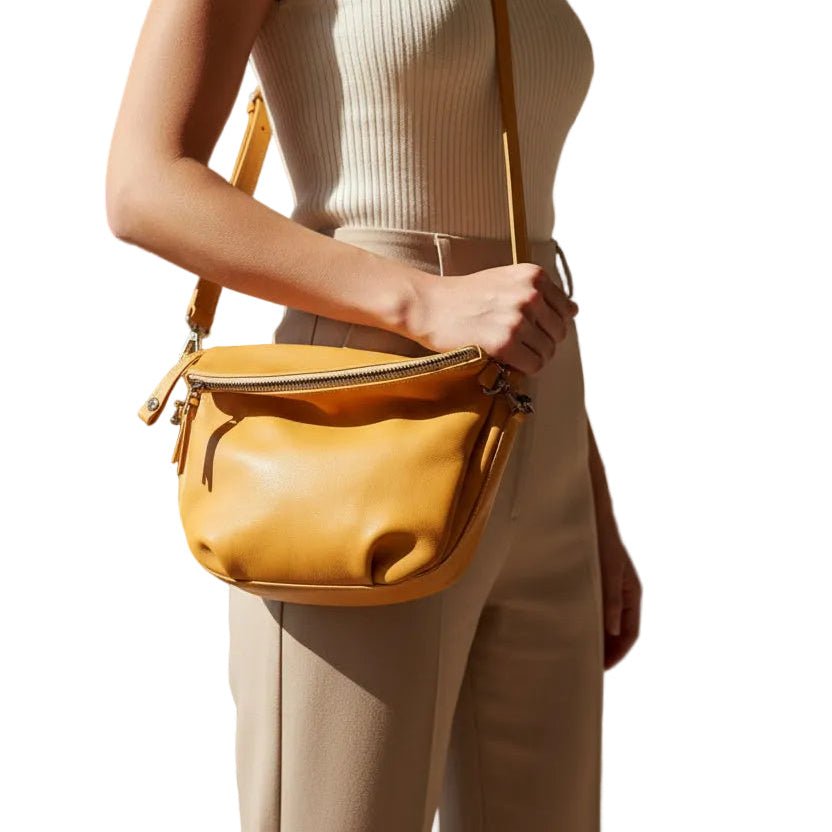 Borsa con tracolla in pelle Bruno Rossi R76/P Biscotto - Pelletteria Allegrini