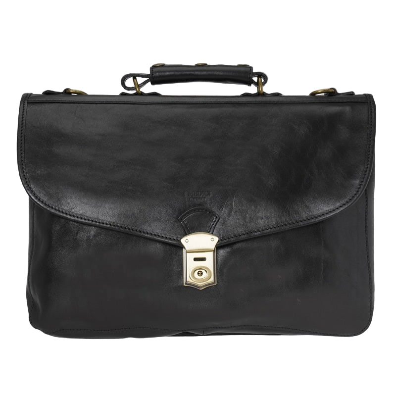 Borsa da lavoro grande in pelle I Medici 63/4000 Nero - Pelletteria Allegrini