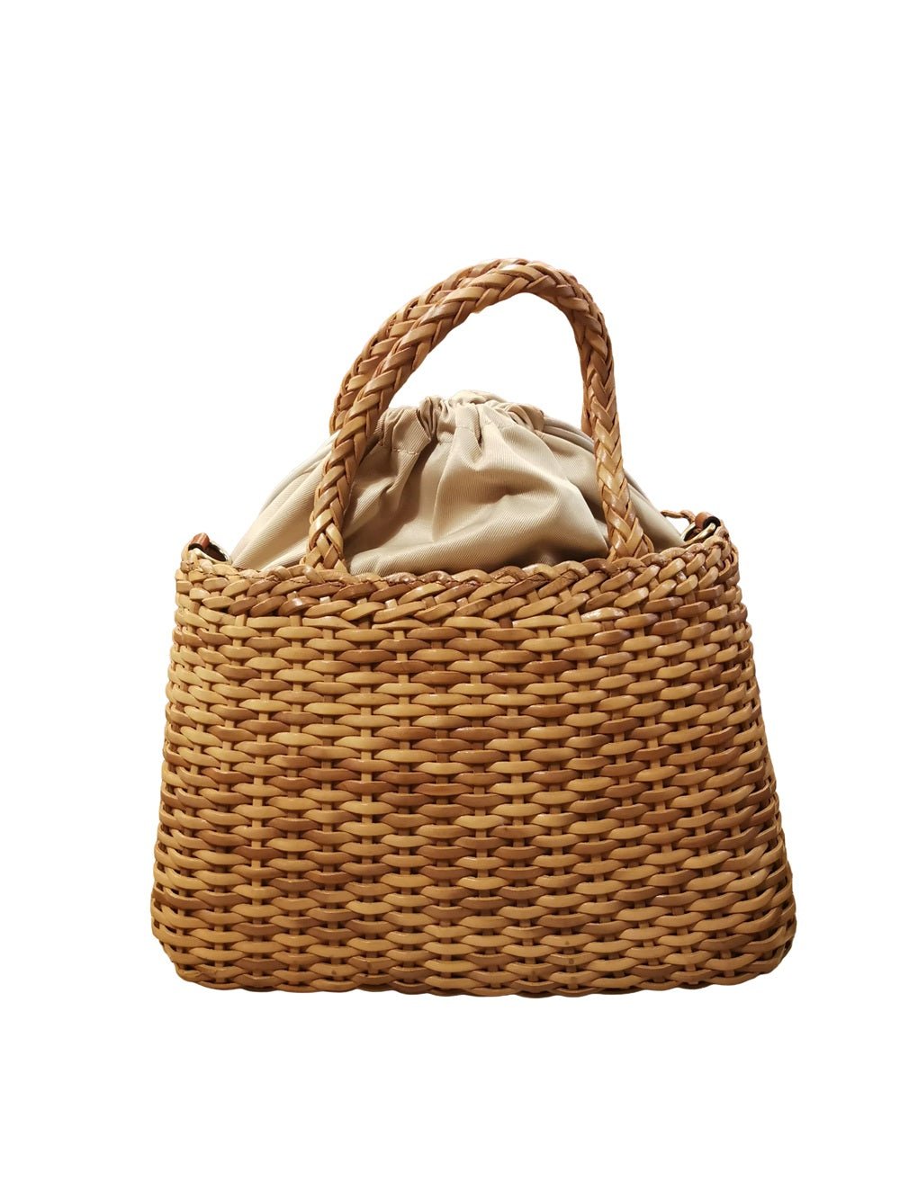 Borsa grande con doppi manici e tracolla in pelle intrecciata Bruno Rossi T5 Cuoio - Pelletteria Allegrini