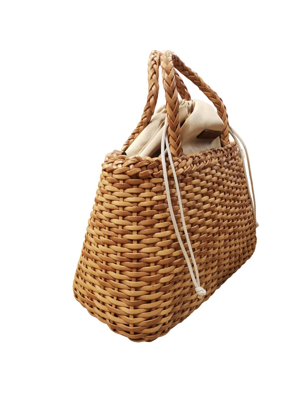 Borsa grande con doppi manici e tracolla in pelle intrecciata Bruno Rossi T5 Cuoio - Pelletteria Allegrini