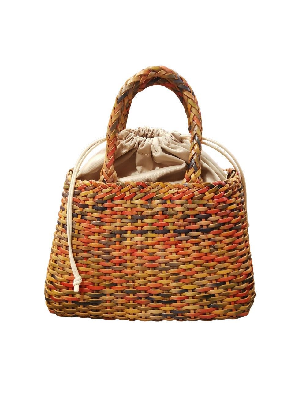 Borsa grande con doppi manici e tracolla in pelle intrecciata Bruno Rossi T5 Multicolor - Pelletteria Allegrini