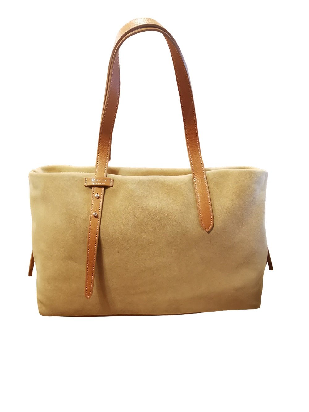 Borsa grande in pelle scamosciata Bruno Rossi C247 Biscotto - Pelletteria Allegrini