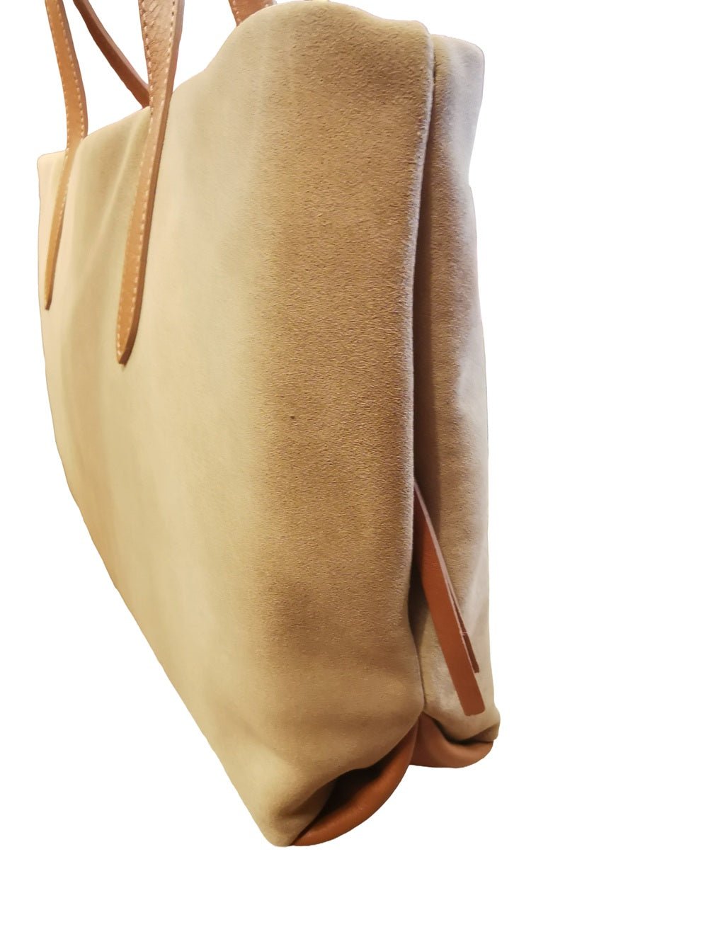 Borsa grande in pelle scamosciata Bruno Rossi C247 Biscotto - Pelletteria Allegrini