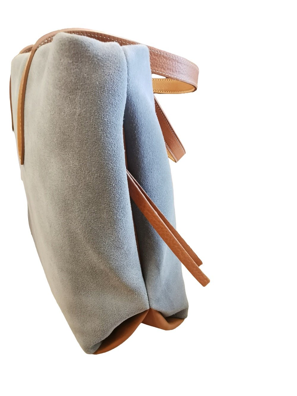 Borsa grande in pelle scamosciata Bruno Rossi C247 Salvia - Pelletteria Allegrini