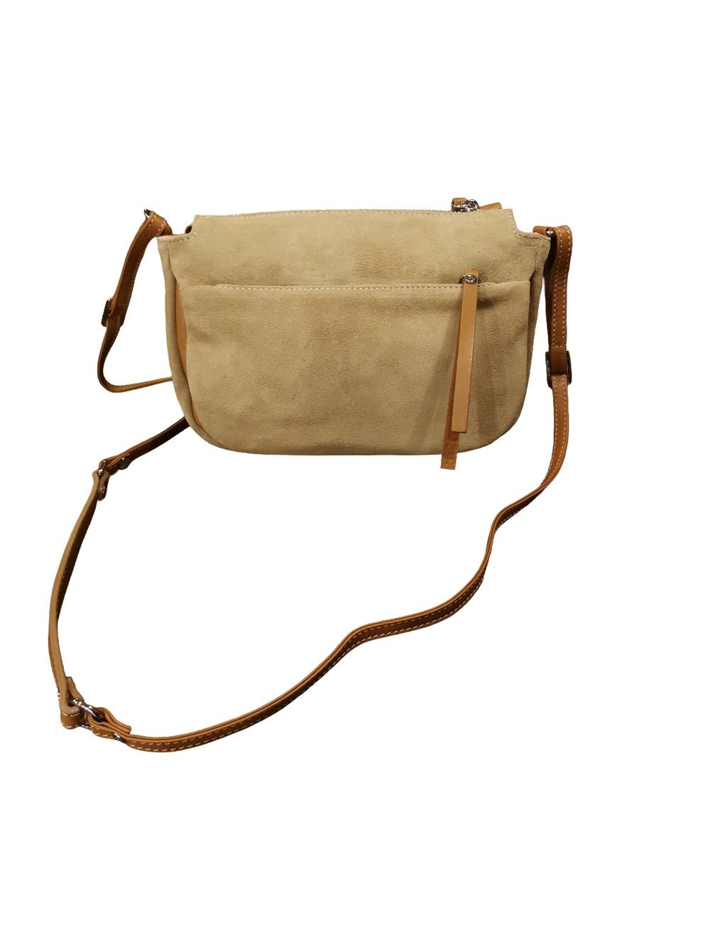 Borsa in camoscio con tracolla Bruno Rossi C240 Biscotto - Pelletteria Allegrini