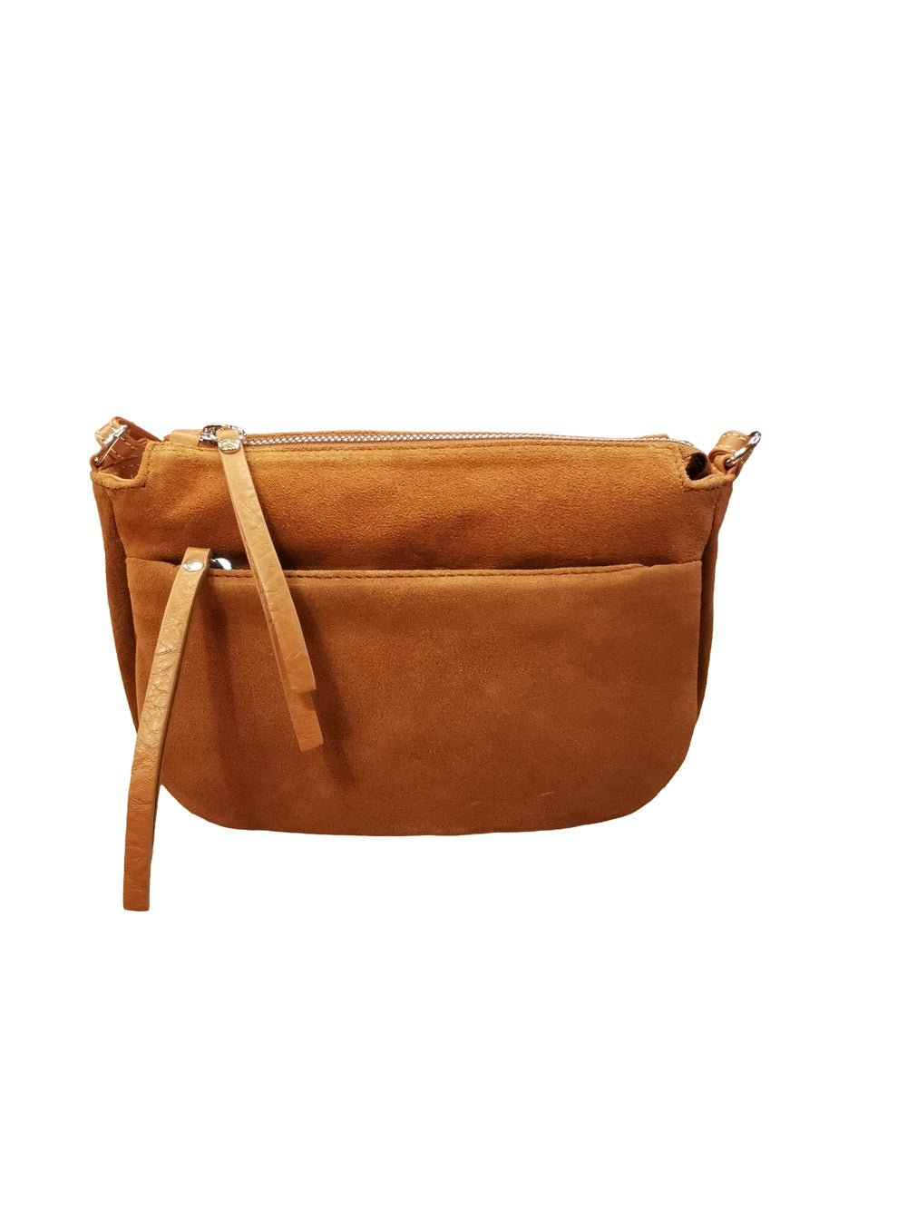 Borsa in camoscio con tracolla Bruno Rossi C240 Cuoio - Pelletteria Allegrini