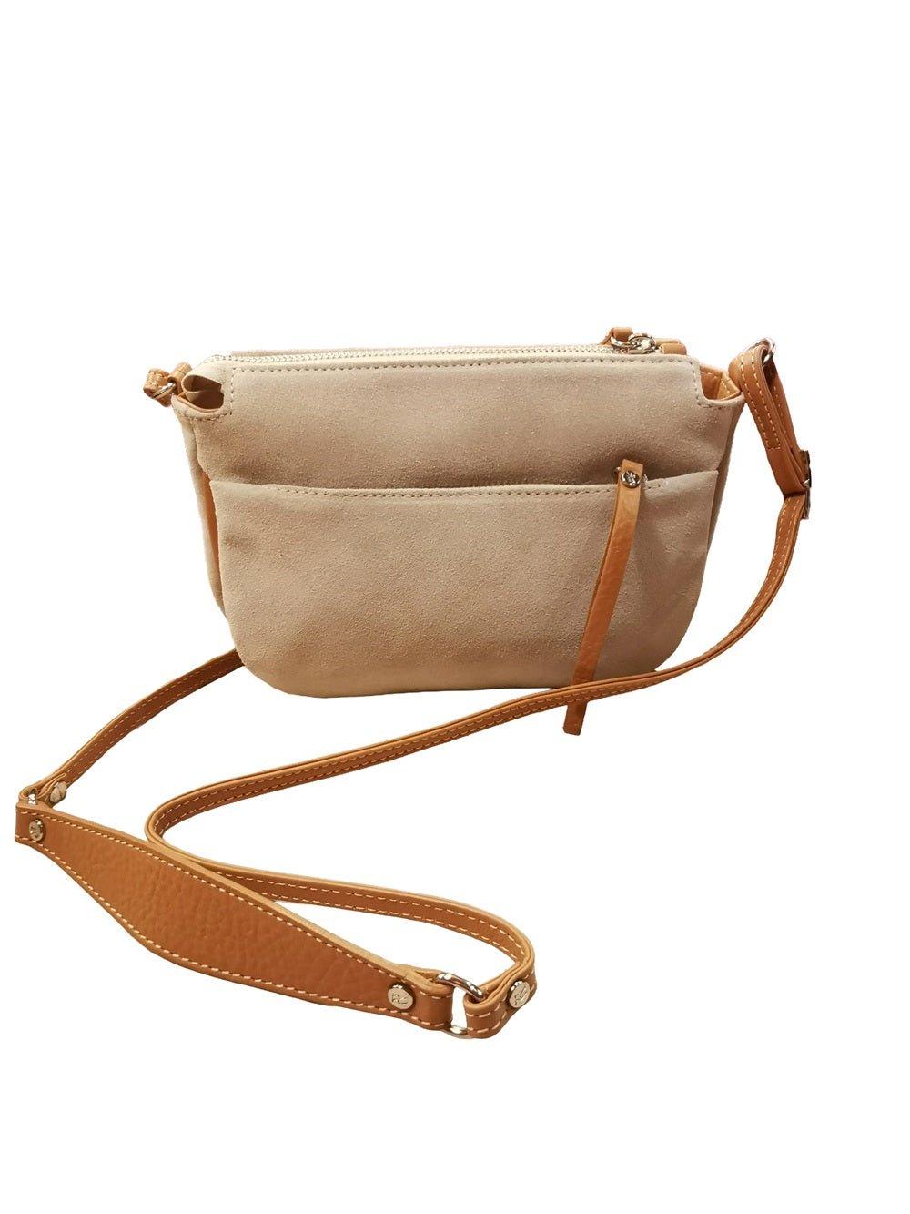 Borsa in camoscio con tracolla Bruno Rossi C240 Panna - Pelletteria Allegrini