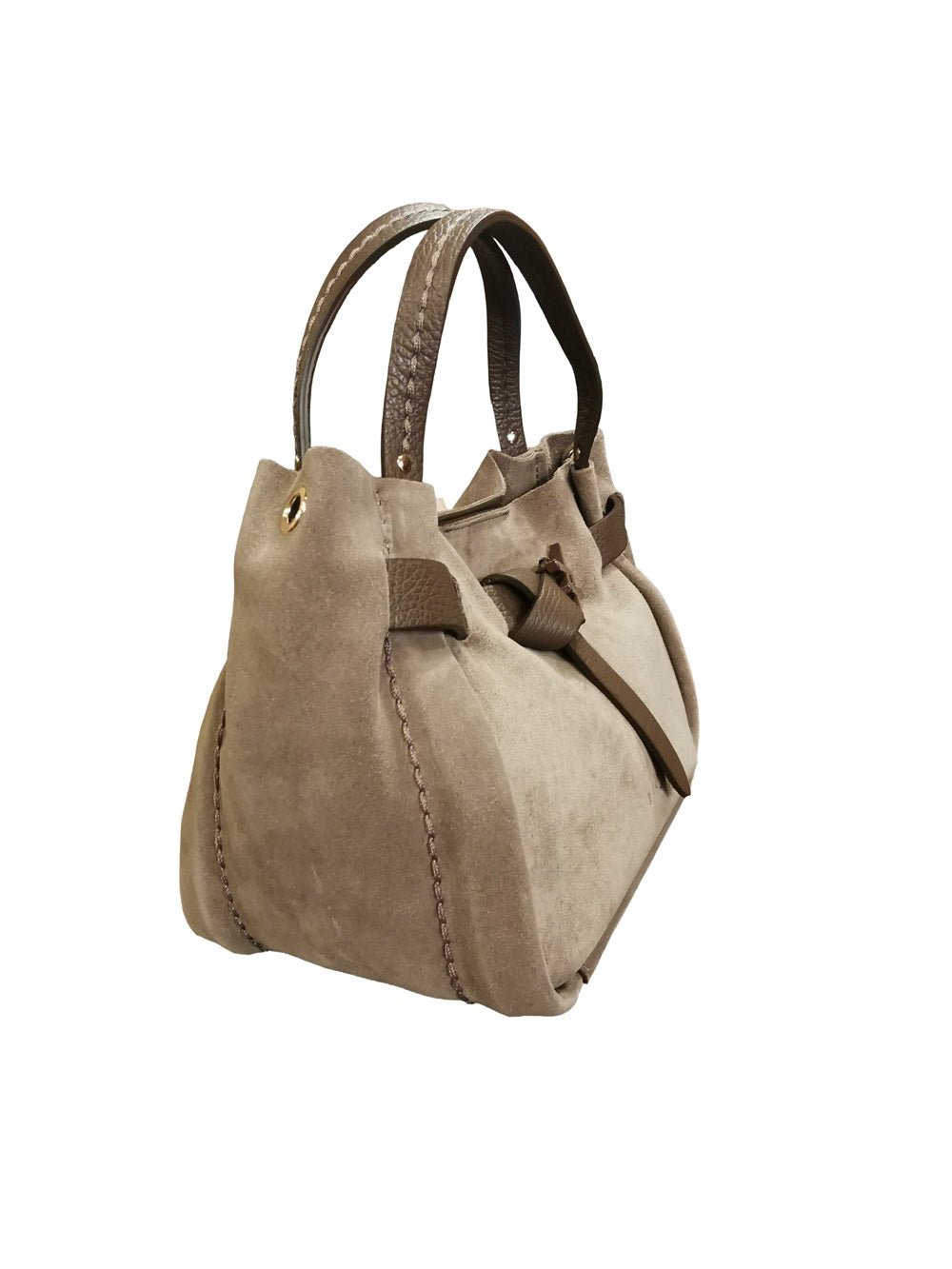 Borsa in camoscio Visonà 26140 Almond - Pelletteria Allegrini
