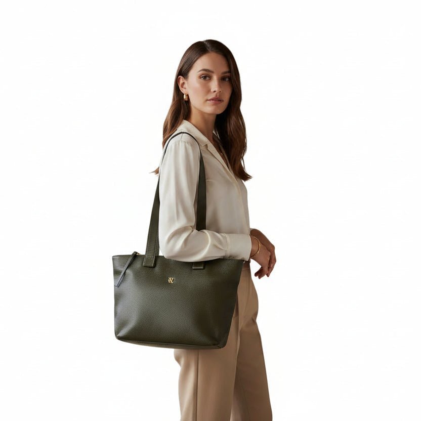 Borsa in pelle con doppi manici Bruno Rossi ML193 Caffè - Pelletteria Allegrini