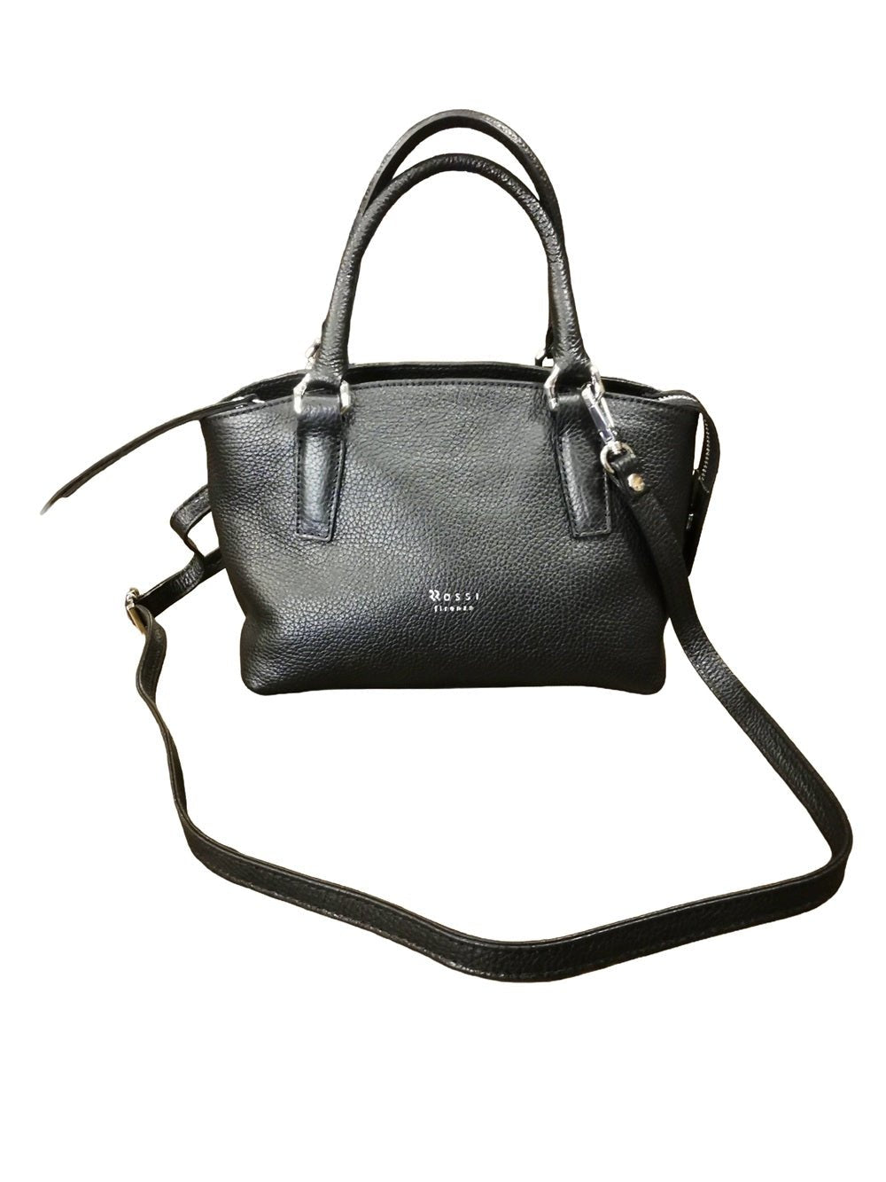 Borsa in pelle con doppi manici e tracolla Bruno Rossi ML252/P Nero - Pelletteria Allegrini